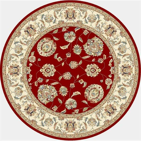 Dynamic Rugs Ancient Garden 7.10 Round 57365-1464 Rug - Red/Ivory ANR8573651464
